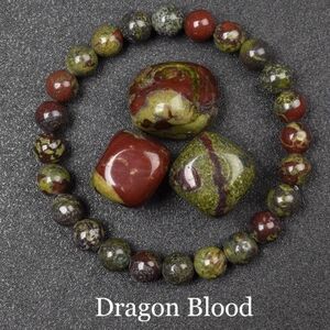 Natural Dragon Blood stone Beads Bracelet Women 8mm Round Bead Bracelet Elastic